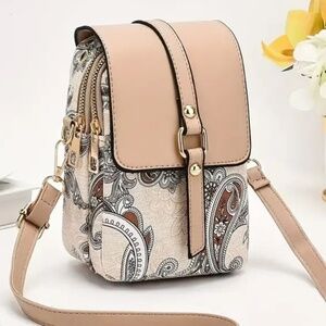 Elegant Paisley Beige Crossbody Bag~NWT